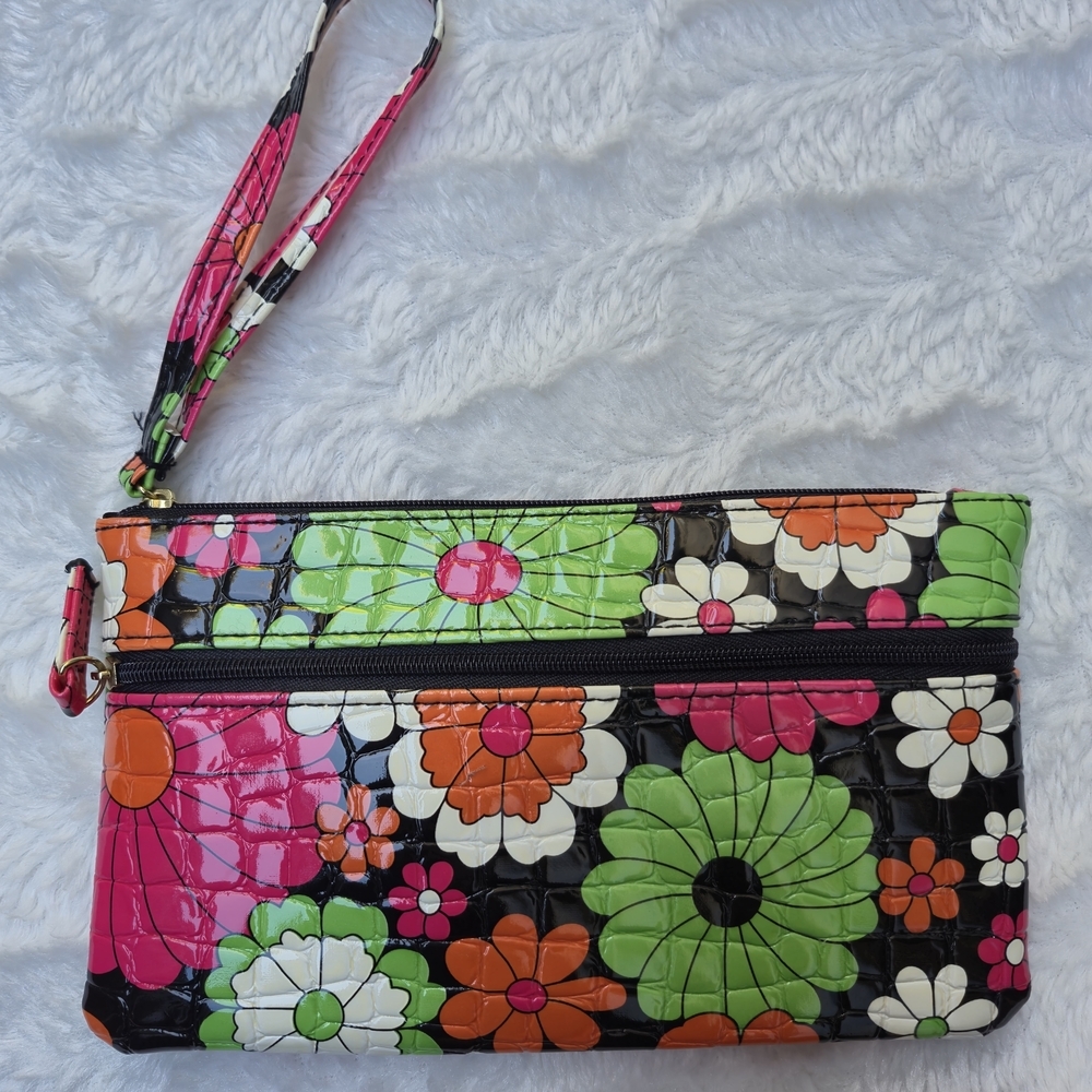 Colorful Floral‎ Wristlet Clutch